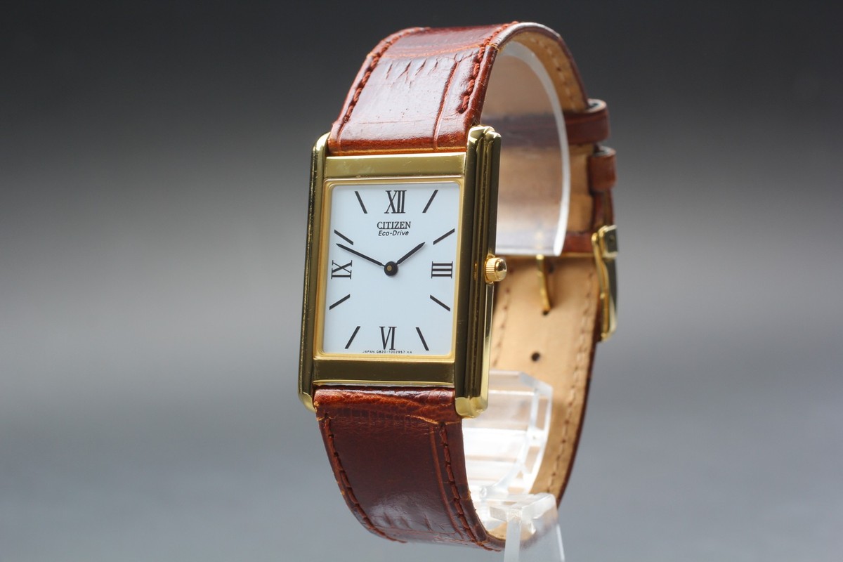 CITIZEN Stiletto Eco-Drive G820-T001700 White Roman Tank Quartz