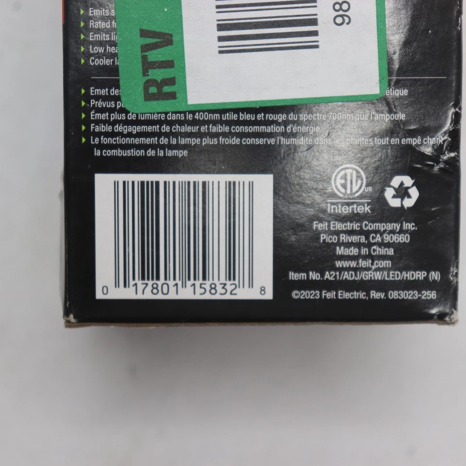 Feit Electric A21 E26 Medium Clear LED Grow Light 16 Watt A21/ADJ/GRW/LED/HDRP - Image 2 of 4