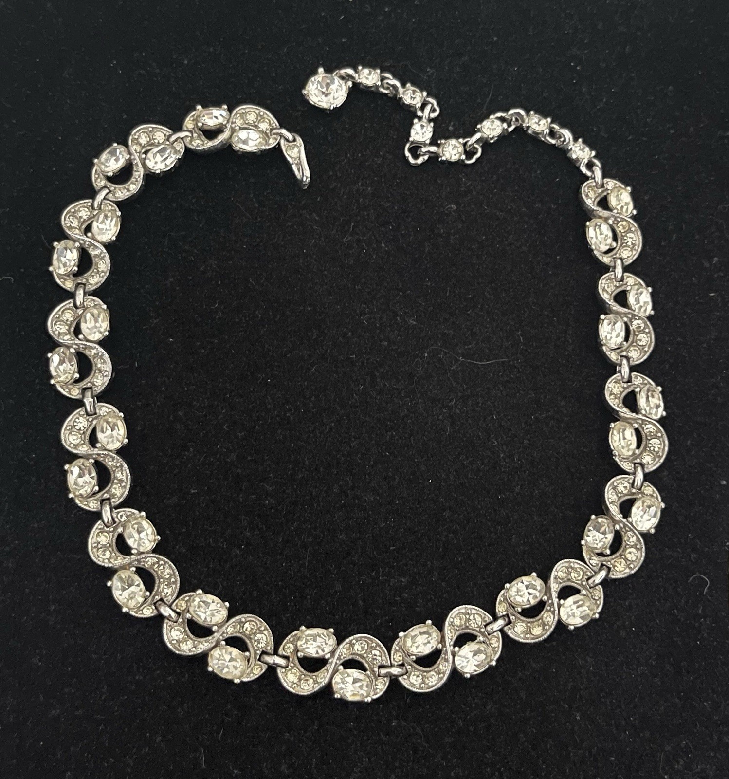 Bogoff  Vintage Clear Rhinestone Art Deco Choker … - image 1