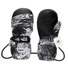 Kids Ski Mittens, Waterproof Snow Thinsulate Medium Fits 6-9 years  Black