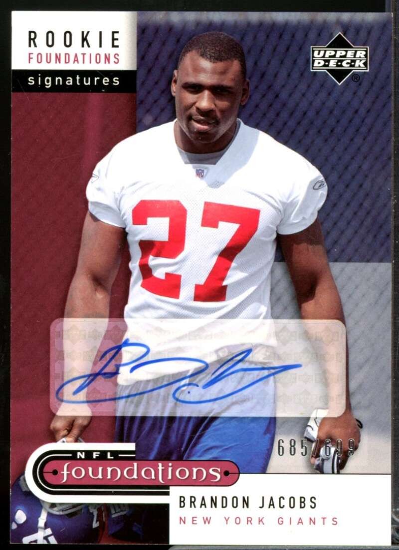 Brandon Jacobs Upper Deck Foundations #225 Autograph
