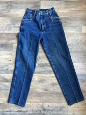 Vintage Rocky Mountain Rockies Jeans Womens 7/8 XL Blue Made USA Bareback Rodeo