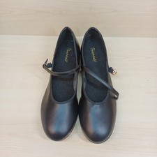 THEATRICALS Black Model T9200 TAP Dance Shoes 7/8 inch Heels Ladies Size 9 M EUC