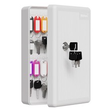28 Key Lock Box Wall Mount, Plastic Key Cabinet with Key Tags