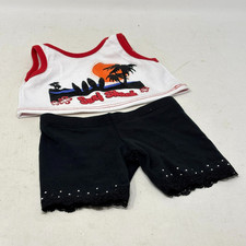 BUILD-A-BEAR Surf Shack Tank Top Black Sequin Shorts 2 Pc Outfit Sunset Beach