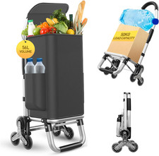 3-in-1 Shopping Cart Foldable Hand Grocery Utility Truck Cart with 6 Wheels
