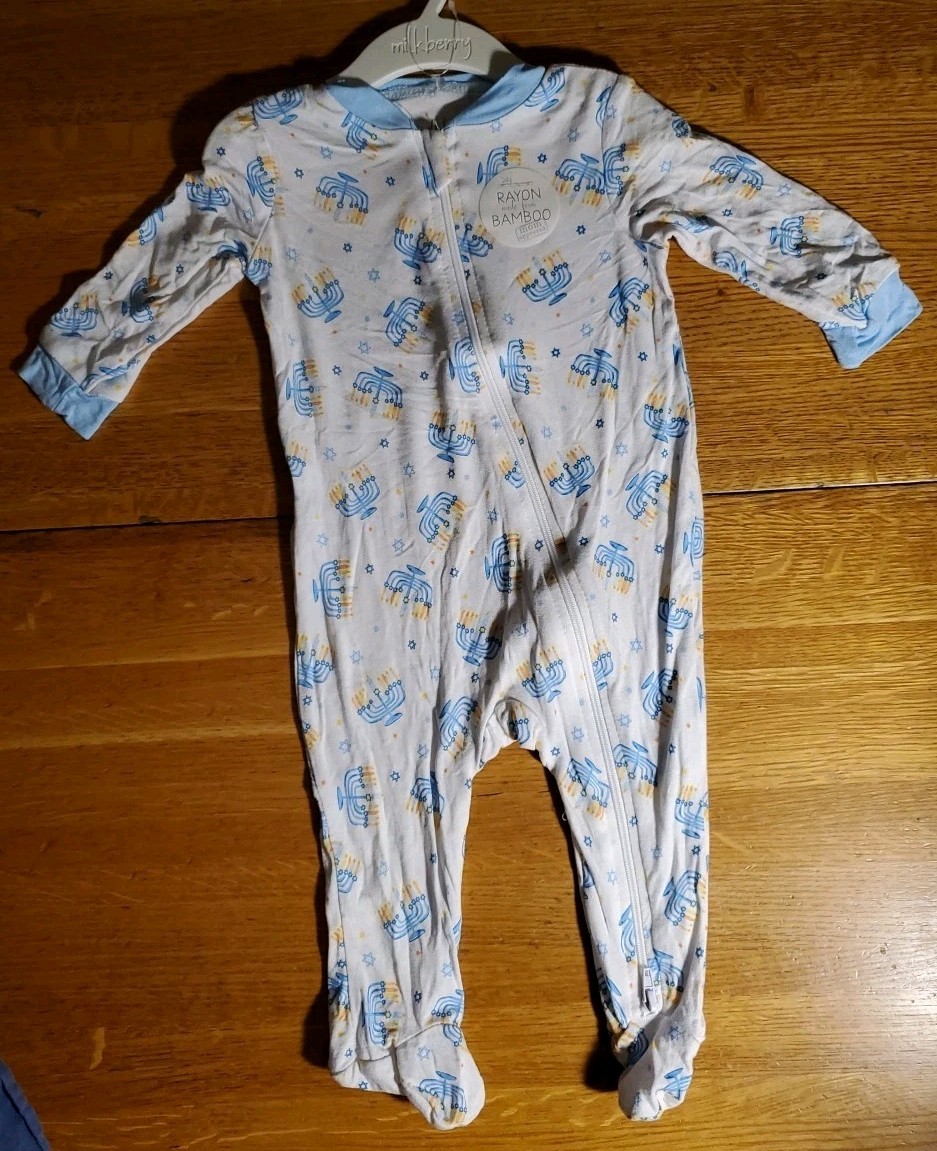 Milkberry Hannakuh 3-6 mos. Toddler's 1-Piece Pj's Sleeper Pajamas