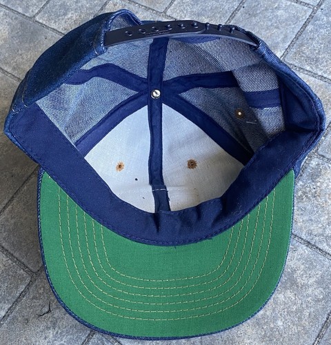 NUOVO VINTAGE RARO Cappello Levi’s Denim Pelle Patch Arancione Tab Snapback 6 5/8-7 5/8 - Foto 16 di 22