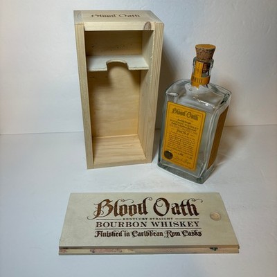 Empty Blood Oath 2019 Pact No. 5 Bourbon Whiskey Wooden Box & Bottle