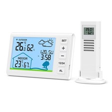 Weather Station Wireless Indoor Outdoor with Clock, Home Weather Stations Dig...