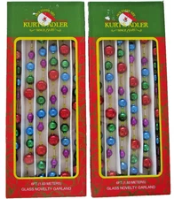 Kurt Adler 6' Glass Bead Multicolor Garland ~ Lot of 2 ~ NIB
