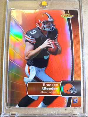 2012 Brandon Weeden Topps Finest Rookie Red Refractor RC 01/25    
