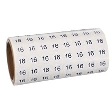 0.4" Small Round Number Stickers Roll, 1000 Pcs Circle Labels, Black Number 16