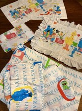 Sesame Street Vintage Alphabet and Character Bed Set Sheets Comforter Shams Twin