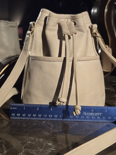 Vintage Y2K Coach Peyton Bone Ivory White Bucket Bag Gold Tone Hardware - Picture 5 of 24