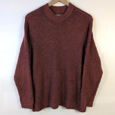 American Eagle Sweater Women  s Small Maroon Textured Knit Long Sleeve Pullover
