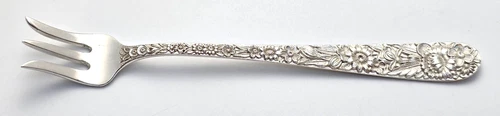 S.Kirk & Son REPOUSSE Sterling Silver Oyster Cocktail Fork - 5 3/8" 22g
