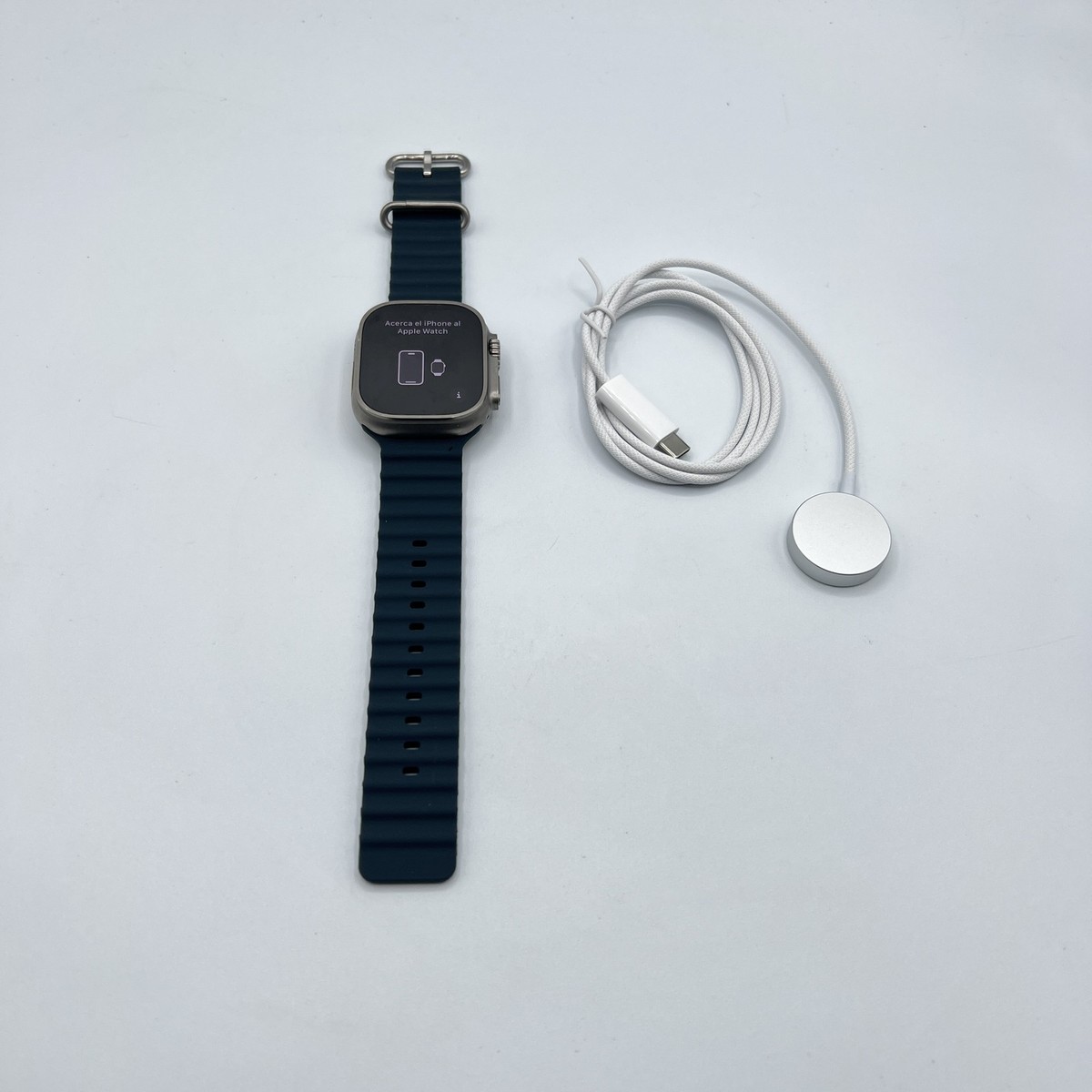Apple Watch Ultra 49mm Titanium Case with Midnight Ocean Band 