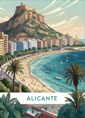Majestic Alicante Spain Travel Poster - Vibrant Watercolor Art Print_moreDetail_
