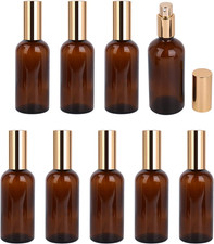 9 Pack 100Ml / 3.4 Oz. Amber Glass Spray Bottle with Atomizer, Fine Mist Spray,