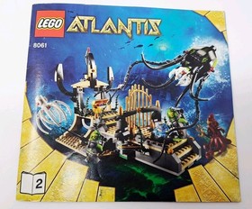 Lego 8061 Atlantis Gateway of the Squid w Minifigures 90% Complete Squid Divers