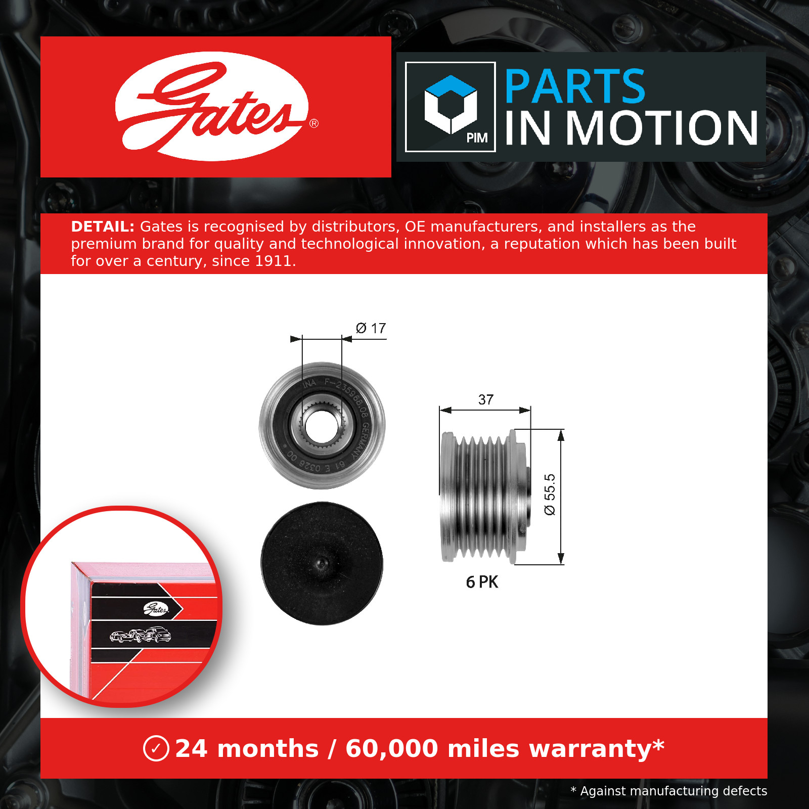 Gates OAP7046 Over Running Alternator Pulley - Image 3