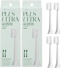 Lot of 2 Plus Ultra Eco Friendly Brush Heads 2-packs eac Soft Philips Compatible