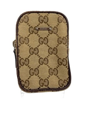 Gucci Canvas Cigarette Case Beige Allover Pattern Used