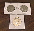 Kennedy 40% Silver Half Dollars  lot of 3; 1965, 1966, 1967