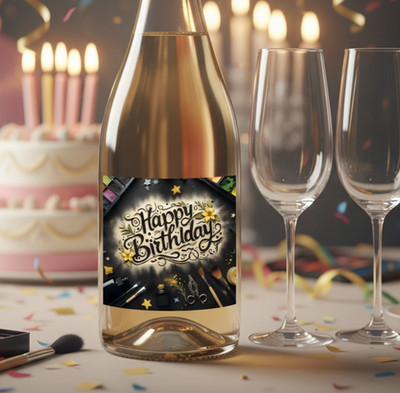 1 Aufkleber Flaschenetikett - Herzlichen Glückwunsch zum Geburtstag - Design 91