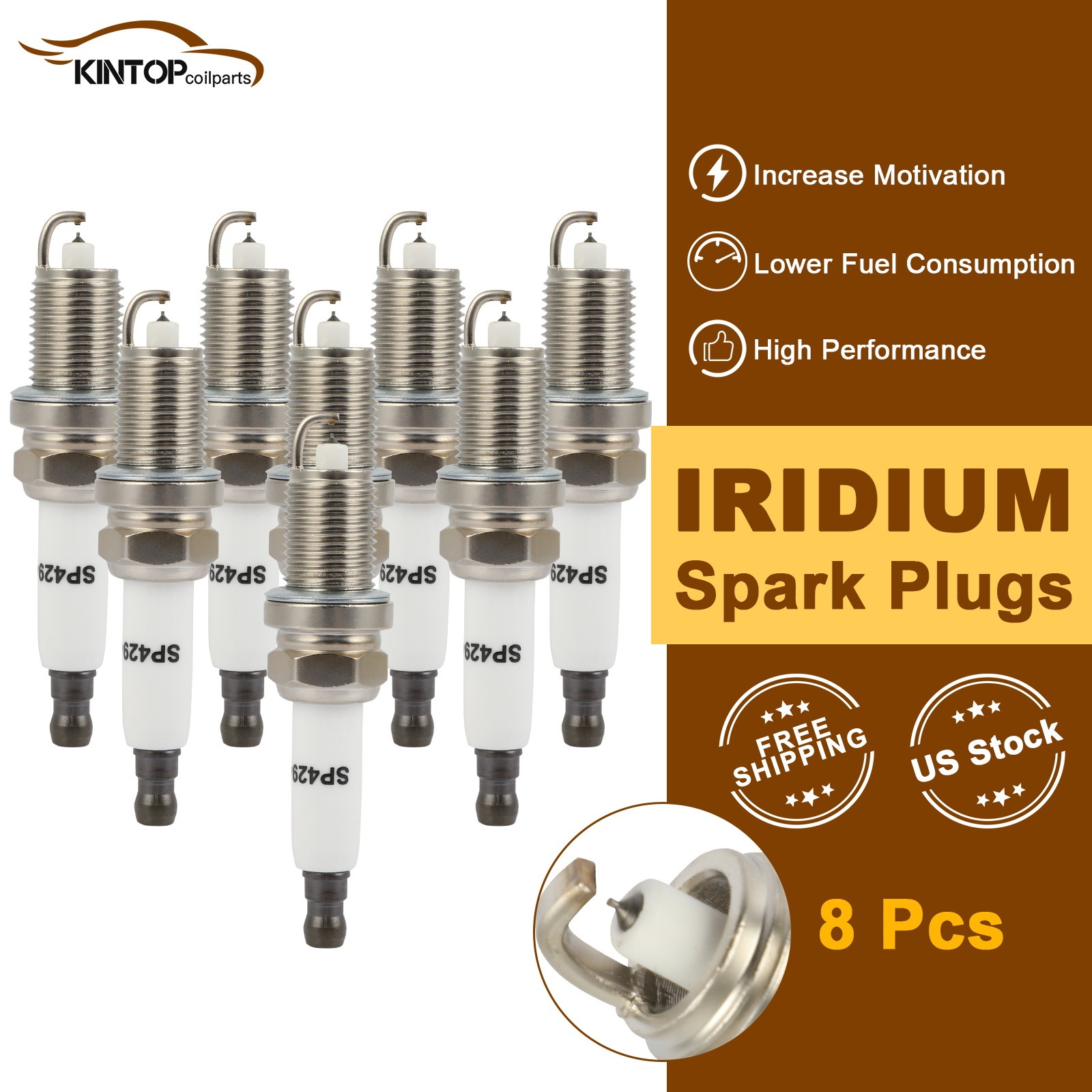 8x Iridium  Platinum Spark Plugs For BMW 750Li 4.8L 2006-2008