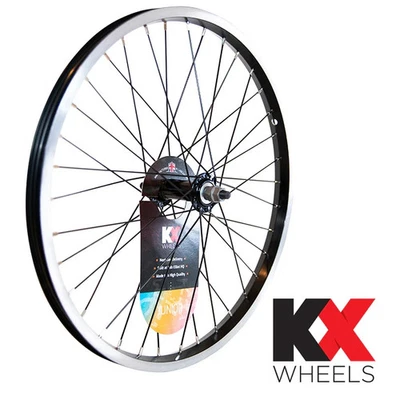 KX BMX Junior 20" Singlewall Solid Axle Rim Brake Wheel In Black - Image 1 of 2