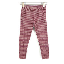 Janie And Jack Houndstooth Pant Leggings Girls Size 8 Plum Cranberry 100 Cotton