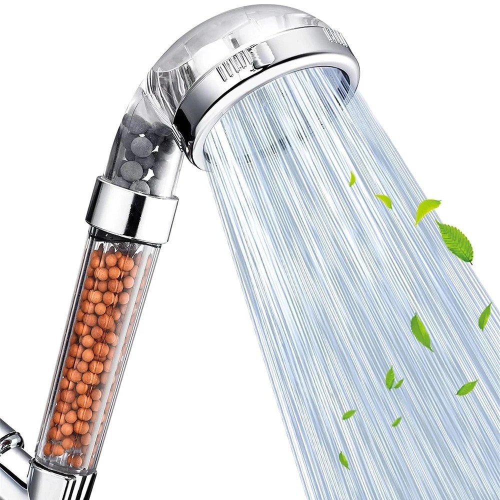 Shower Head High Pressure universal 30% Water Saving large Bath 2 Mineral Balls