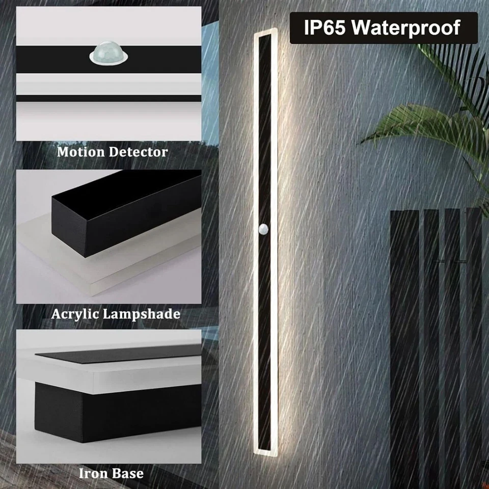 30-100cm LED Außenleuchte mit Bewegungsmelder Wandleuchte Außenlampe Wandlampe - Bild 2 von 4