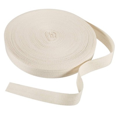 Cotton Twill Tape Ribbon 54.7 Yards Soft Natural Herringbone Webbing Roll Bia...