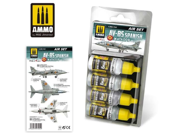 Ammo Mig A.Mig7245 17ml x4 - AV-8S Spanish Matador  - Acrylic Paint Set