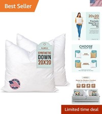 Synthetic Down Alternative Pillow Inserts for Shams - Comfy Pillows for Sleep...
