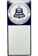 VINTAGE BELL SYSTEM PUBLIC PAYPH0NE PORCELAIN SIGN GAS STATION OIL TELEPHONE ATT