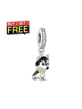 Dije colgante de plata esterlina 925 con husky para perro con dije pulseras joyería regalo
