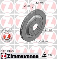 2X Zimmermann 250.1388.20 Bremsscheibe FüR Ford USA