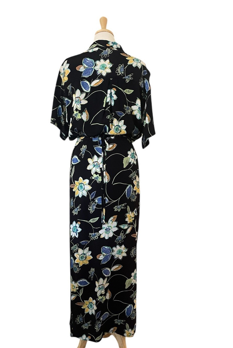 USA Loco Lindo 90’s 2 Piece Size L Floral Wrap Skirt Rayon Short Sleeve Blouse View 3