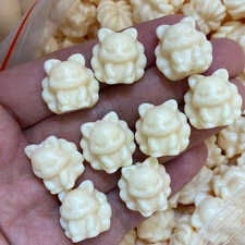  Natural Genuine Tagua Nut mini fox Hand Carved Decoration healing 10PC