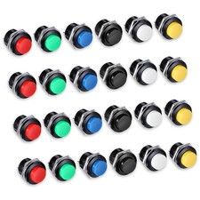 16MM 5/8" Momentary Push Button Switch, 24 Pcs 3A 250V AC 2-Pin