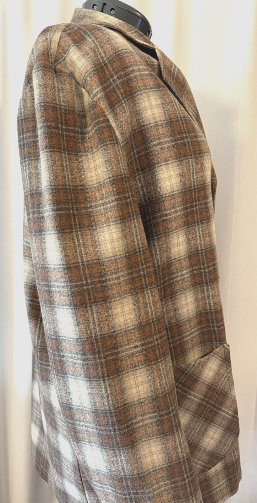 PENDLETON 100% WOOL BROWN TAN PLAID JACKET, MEN'S… - image 4