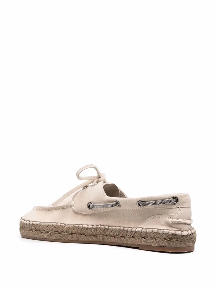 Zapatos Brunello Cucinelli para mujer con cordones en beige detalle de correa Foto 4 de 4