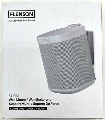 Flexson S1-WM Wall Mount for Sonos One, One SL and Play:1 - White (single)