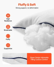 18 x 18 in Throw Pillow Inserts Pack of 2 White Down Alternative Pillows Square