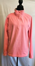 Danskin Now Pink Fleece Quarter Zip Pullover Mock Neck Athletic Top Womens Large