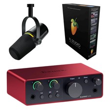 Scarlett Solo 4th Gen, Shure MV7 Black and FL Studio Producer Bundle